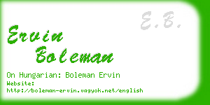 ervin boleman business card